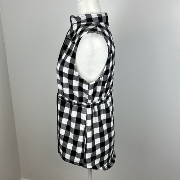 Plaid Sherpa Lined Vest - Black & White - Picture 5 of 6